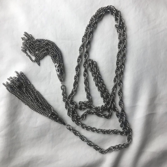 Silver Metal Wrap Necklace - Picture 3 of 8